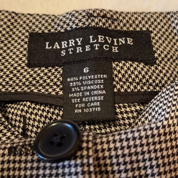 NWT Larry Levine Black & White Hounds Tooth Capris - Picture 5 of 11
